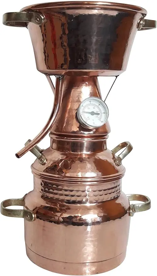 Professionelle Kupfer-Destille Alquitara von Dr. Richter zum ätherische Öle selber herstellen.