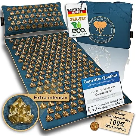 Nachhaltiges Akupressurmatten Set Mandala Pro Eco von CALM ELEPHANT aus Leinen und Kokosfaser