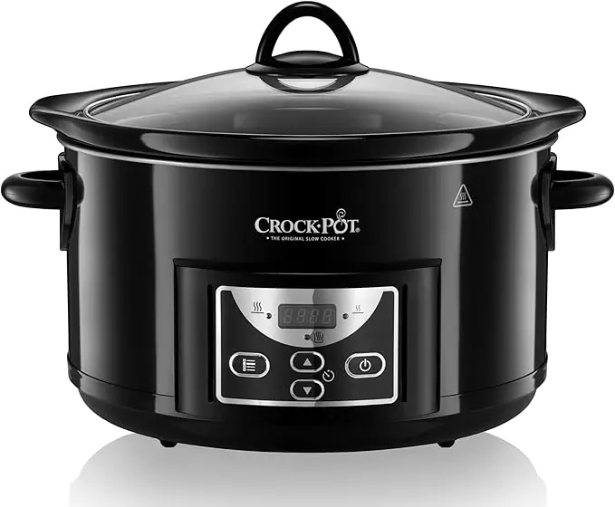nachhaltige Schongarer im Vergleich: Der Crock-Pot SCCPRC507B mit entnehmbarer Keramikschale und digitalem Display.
