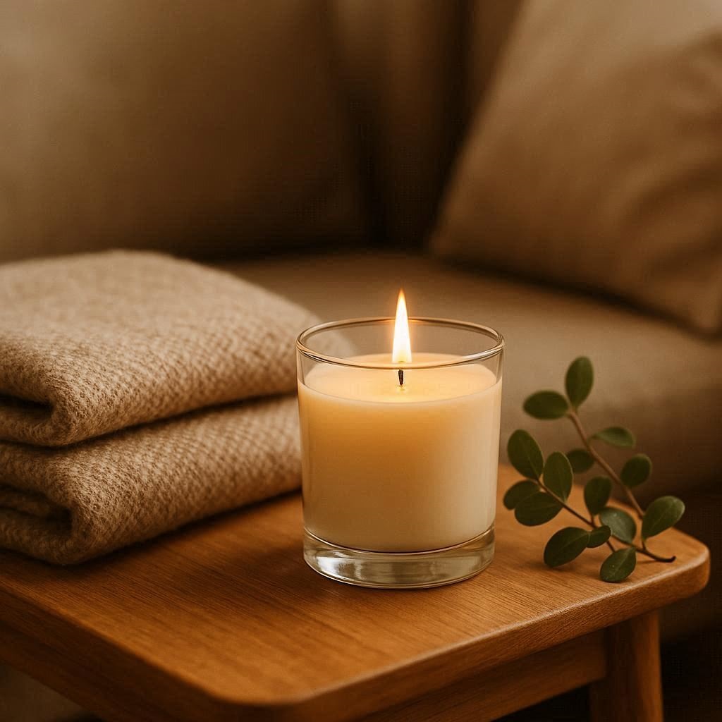 Nachhaltige Kerzen aus Sojawachs und Bienenwachs.