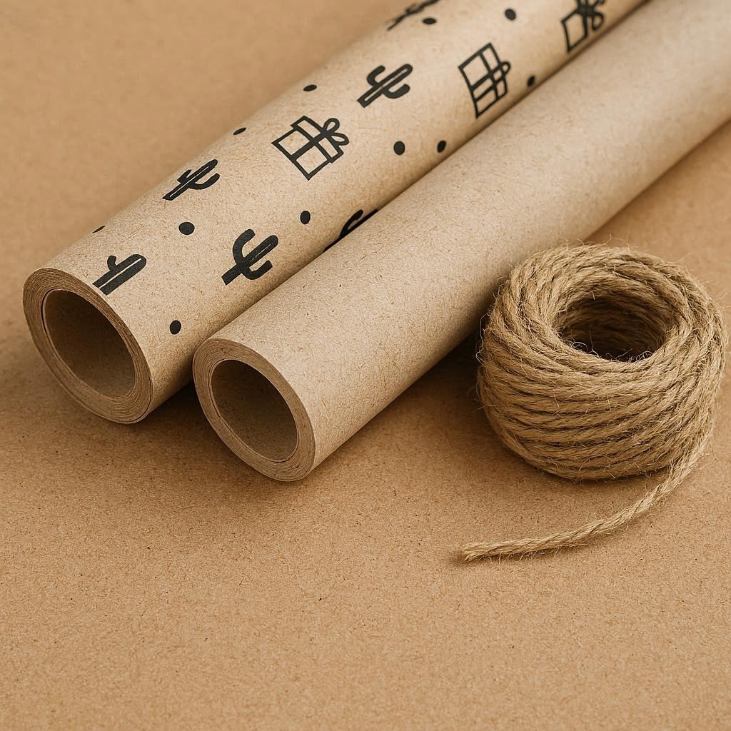 Nachhaltiges Geschenkpapier im Vergleich: Die besten Rollen aus Graspapier und Recycling-Kraftpapier für Geschenke.