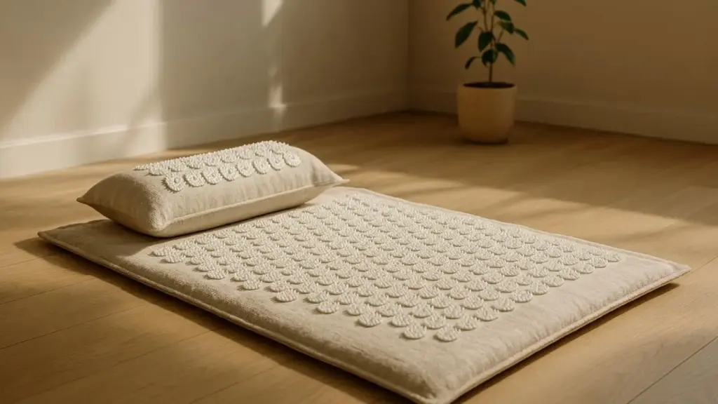 Nachhaltige Akupressurmatten aus Leinen und Kokosfaser im Vergleich für eine schadstofffreie Entspannung.