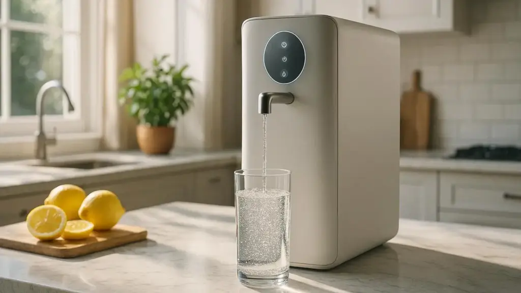 Nachhaltige Auftisch-Osmoseanlagen im Vergleich: Ein modernes System zur Wasserreinigung ohne Installation für reinstes Trinkwasser.