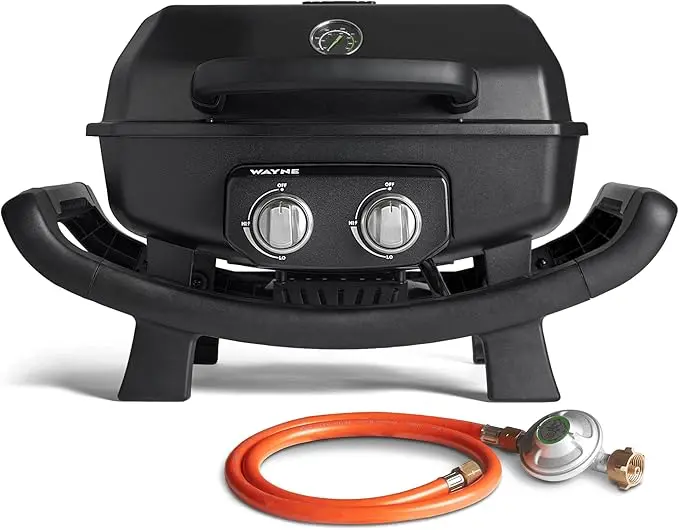 nachhaltige Gasgrill Station im Vergleich: Der kompakte BURNHARD WAYNE Tischgrill aus Aludruckguss.