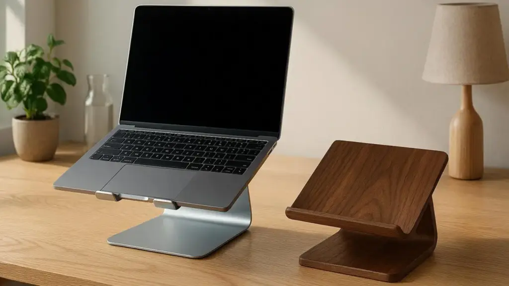 nachhaltige Laptopständer im Vergleich: Hochwertige Modelle aus Aluminium und Massivholz für eine ergonomische Büroausstattung