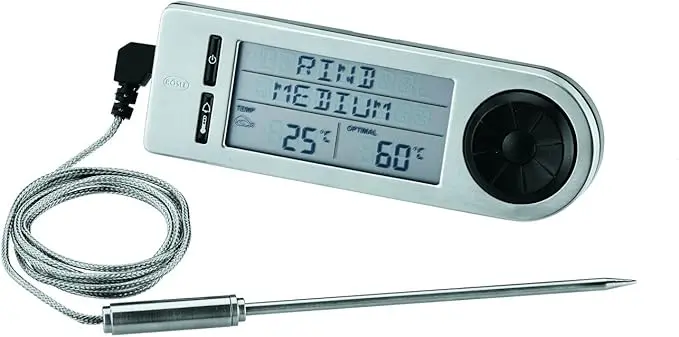 nachhaltige Bratenthermometer im Vergleich: Das digitale RÖSLE Fleischthermometer aus Edelstahl 18/10 mit Messfühler.
