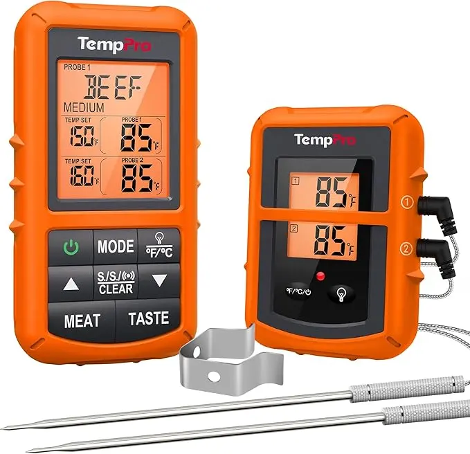 nachhaltige Bratenthermometer im Vergleich: Das kabellose ThermoPro TP20 Funk-Thermometer mit zwei Sonden.