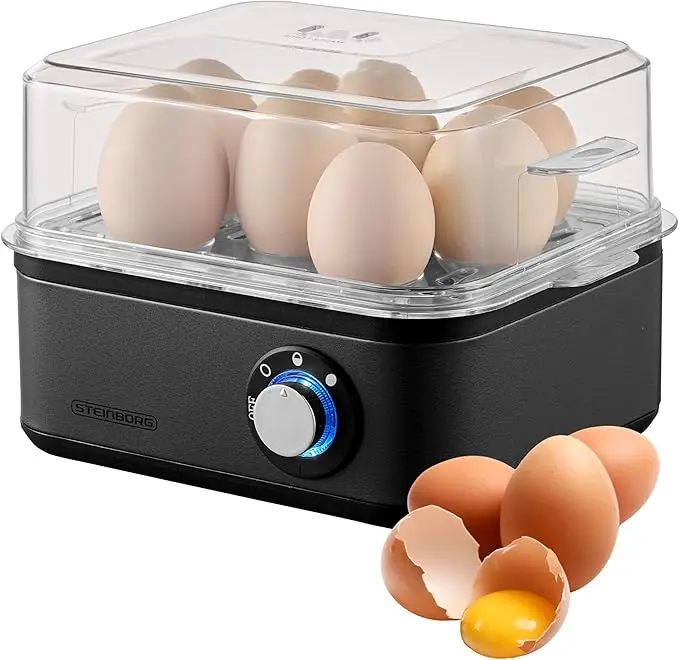 nachhaltige Eierkocher im Vergleich: Der Steinborg Edelstahl-Eierkocher für bis zu acht Personen.
