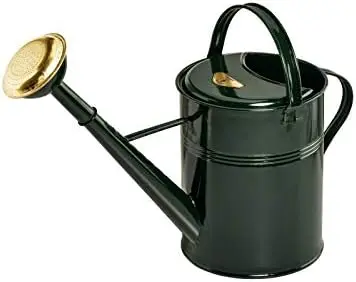 nachhaltige Gießkannen im Vergleich: Die Gießkanne British Can Traditional aus Metall in Grün mit 9 Liter Kapazität.