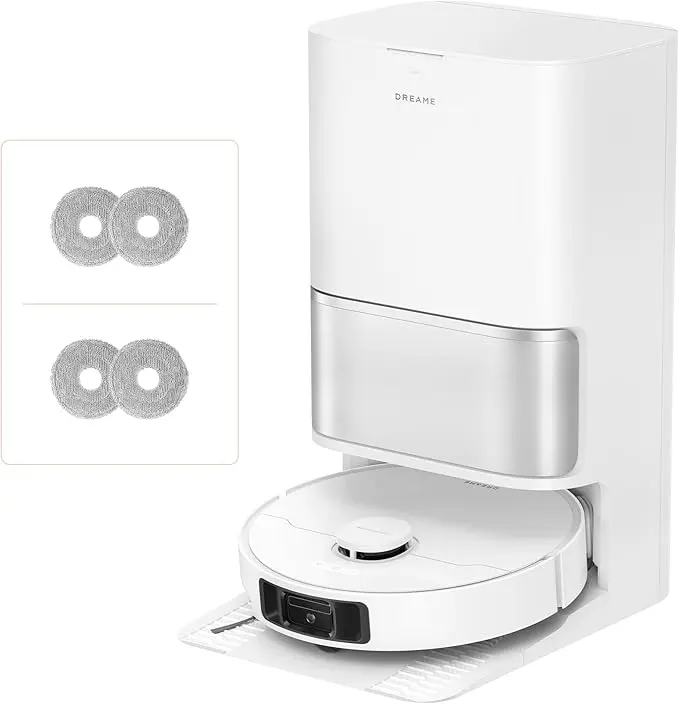 nachhaltige Saugroboter im Vergleich: Der weiße DREAME L10s Ultra Gen 3 mit ausfahrbarem Wischmopp in Aktion.