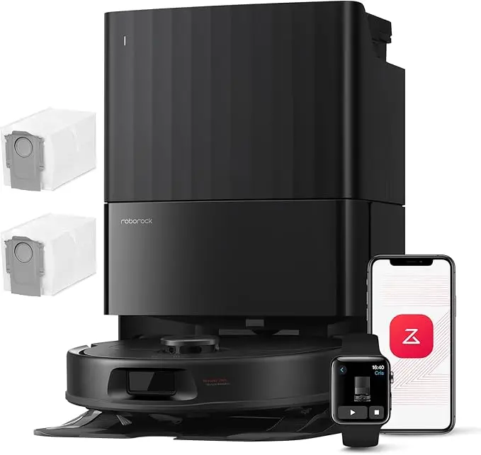 nachhaltige Saugroboter im Vergleich: Der roborock QV 35A mit All-in-One Dockingstation und LiDAR-Turm.