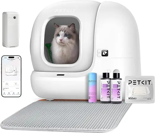 nachhaltige selbstreinigende Katzentoiletten im Vergleich: Die PETKIT Pura Max 2 mit XSecure-System und weißem Design.