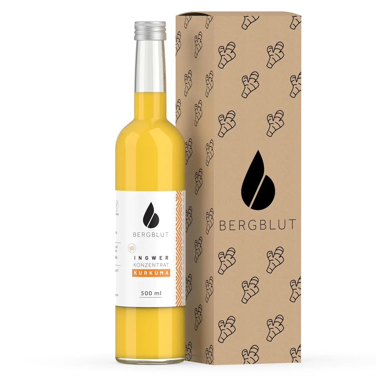 Das Bergblut Bio-Konzentrat als flüssige Kombination aus Kurkuma und Ingwer für die tägliche Vitalitäts-Kur.