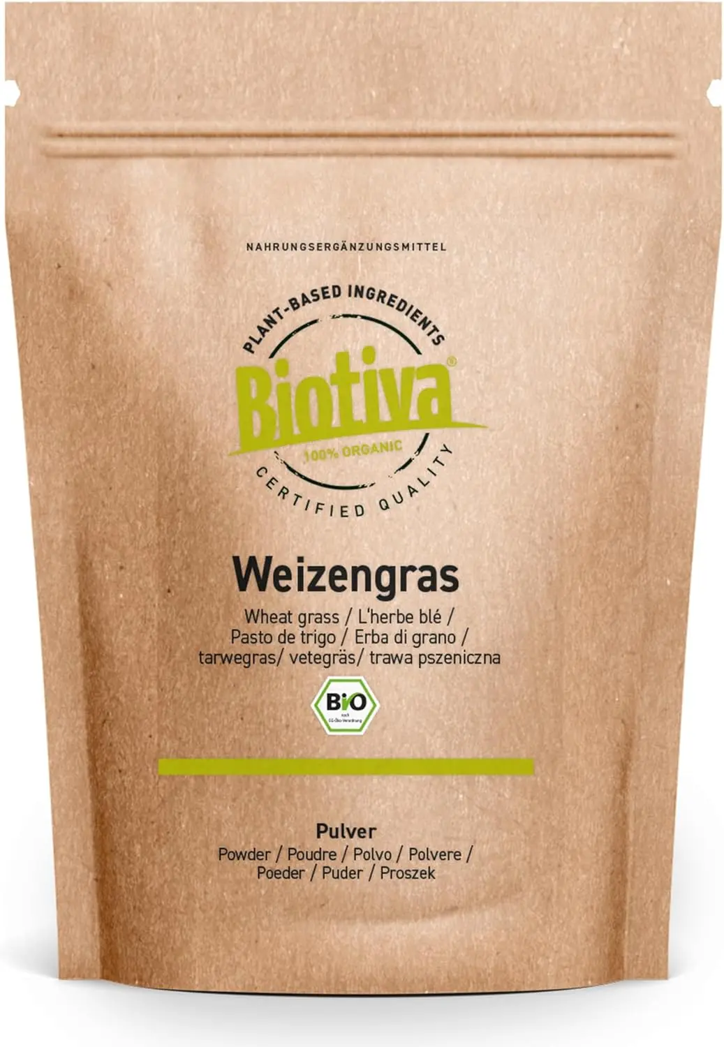 Das Bio-Weizengras von Biotiva als nachhaltige Bio-Graspulver-Lösung für einen gesunden Stoffwechsel.