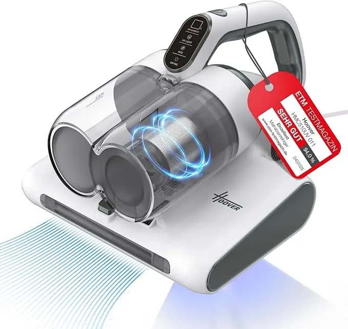 Der Hoover HMC510UV als nachhaltiger Matratzensauger mit intelligenter Staubsensor-Technik.