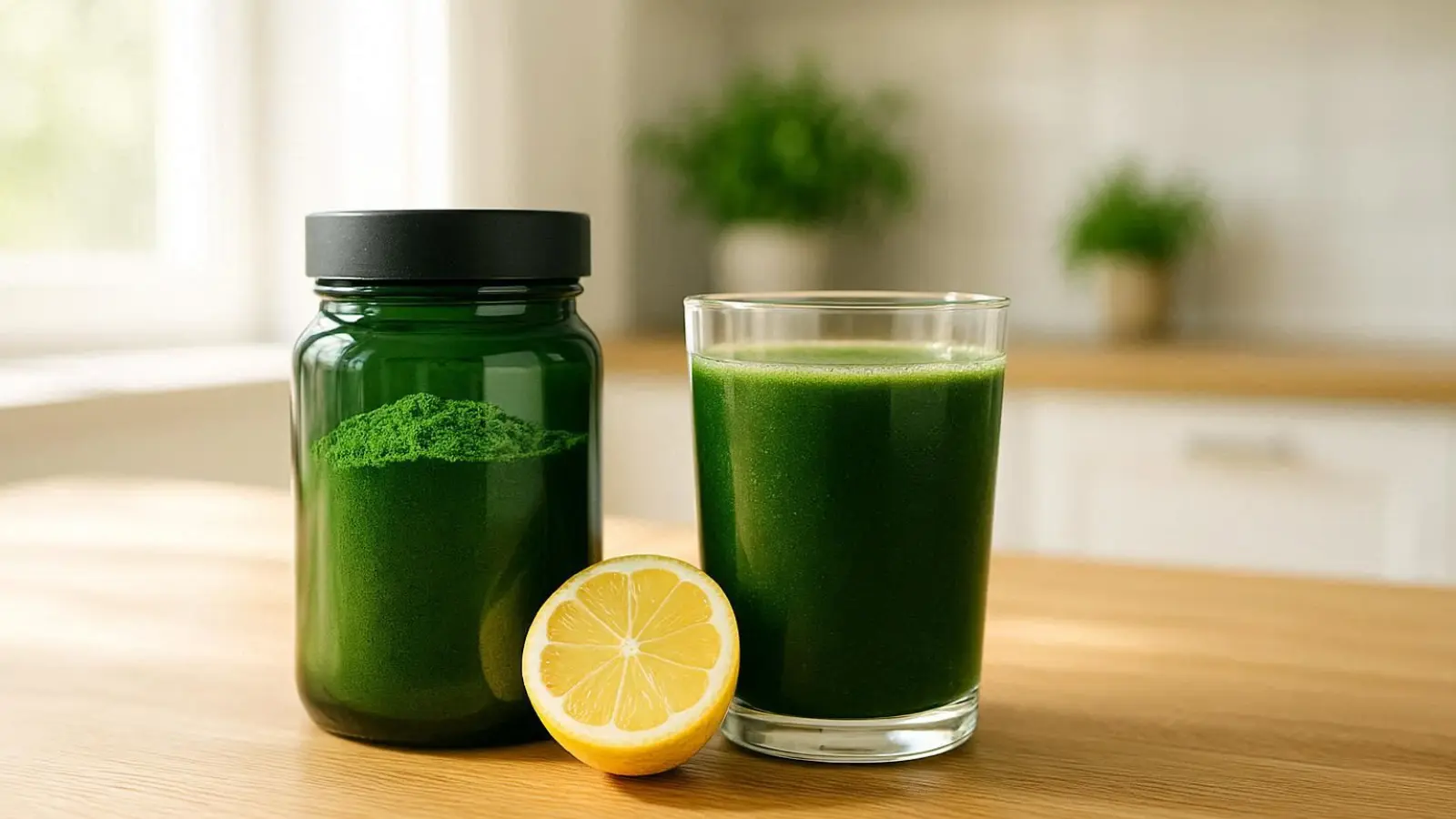 Ein hochwertiges nachhaltiges Bio-Graspulver im Glas für die tägliche Entgiftung und Unterstützung beim Abnehmen.