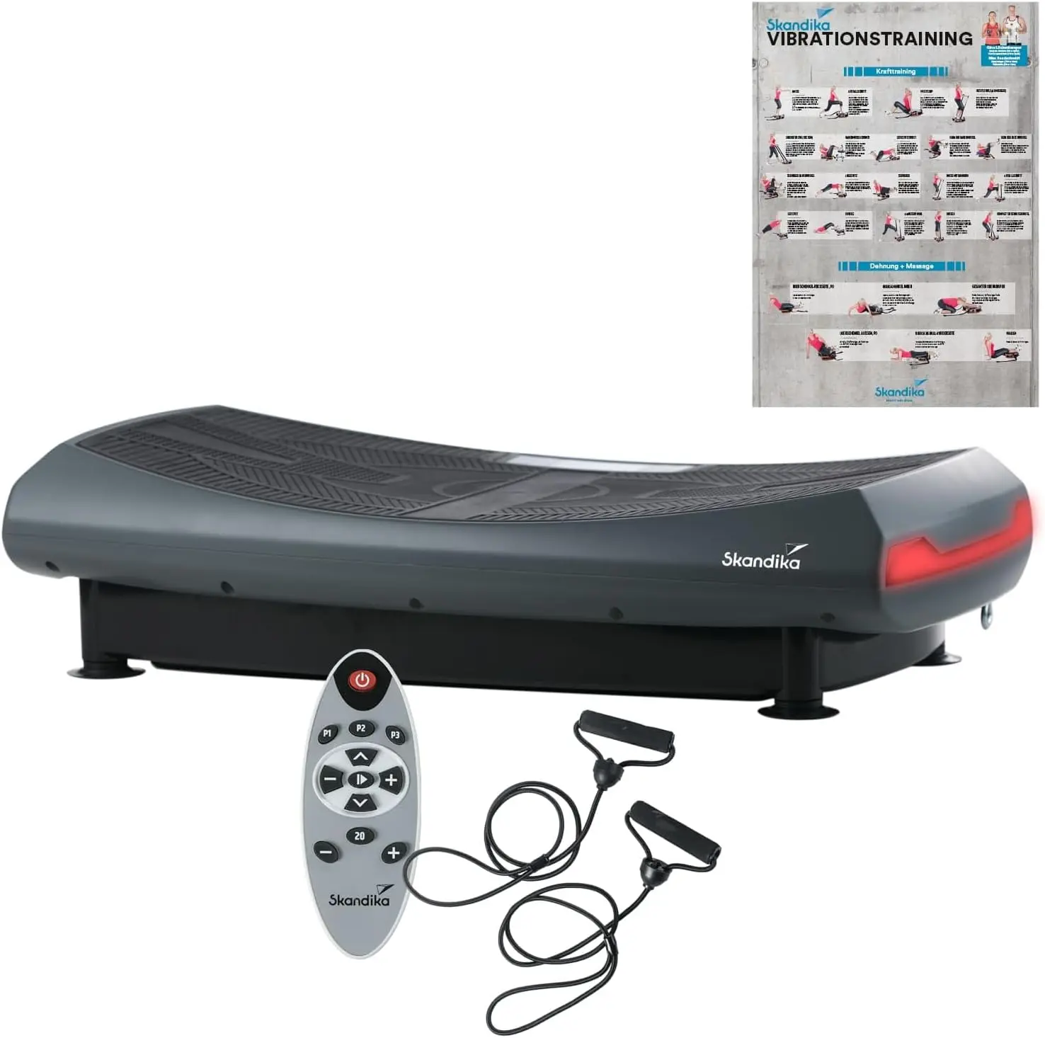 Die Skandika V2000 Plus als nachhaltige Vibrationsplatte mit Curved-Design für das Training zu Hause.