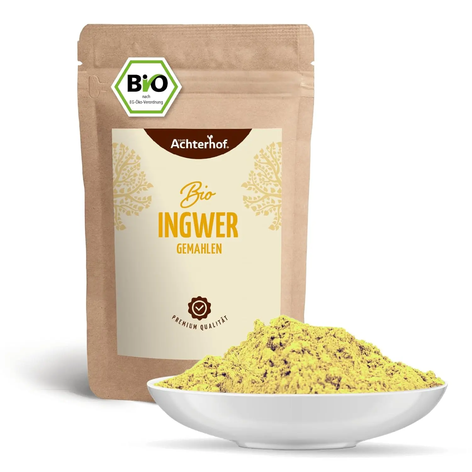 Das Bio-Ingwerpulver vom Achterhof als kraftvoller Partner für Gesundheit und Stoffwechsel-Aktivierung.