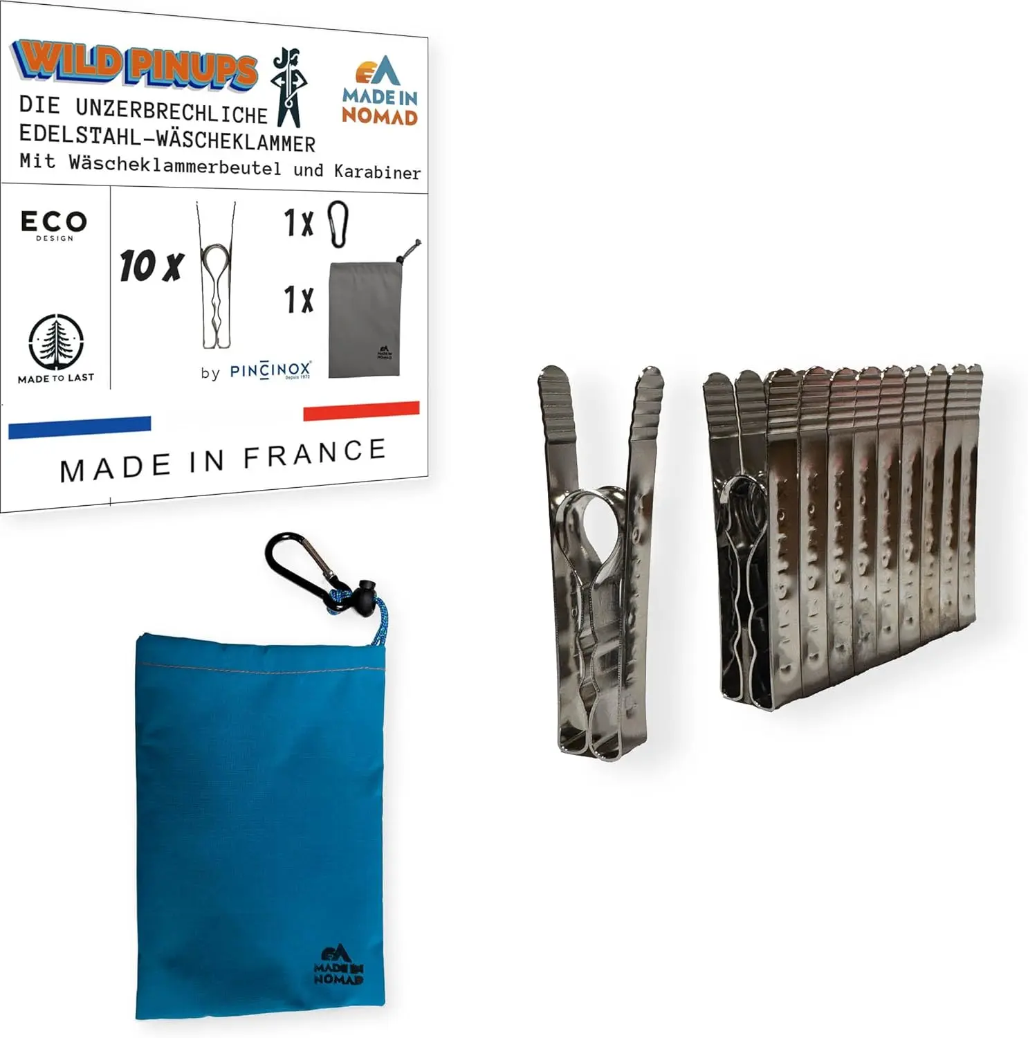 Die unzerstörbaren Pincinox Edelstahl-Wäscheklammern als nachhaltige Investition für das ganze Leben.