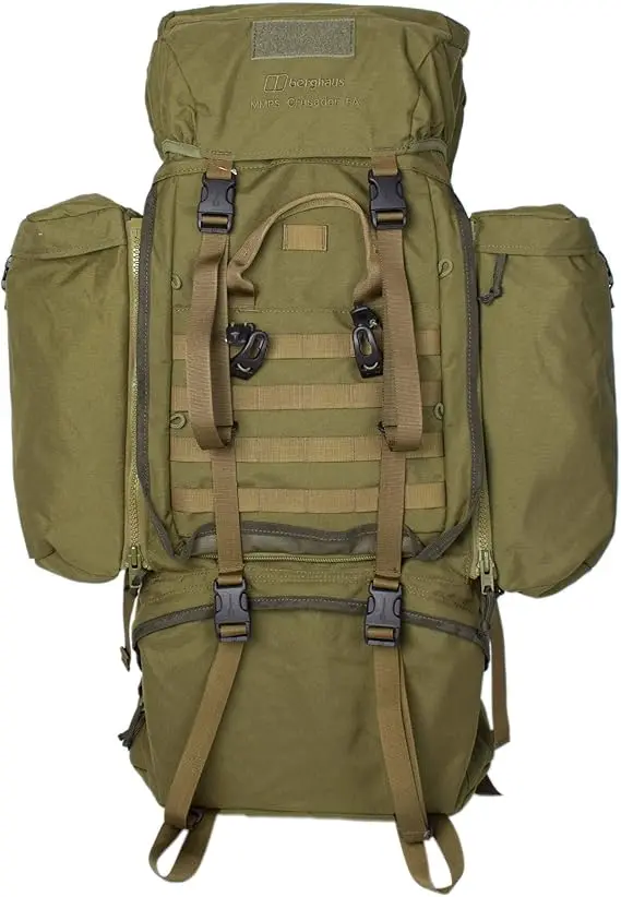 Der Berghaus MMPS Crusader III als modularer und nachhaltige Bushcraft-Rucksäcke Spezialist für schwere Lasten.