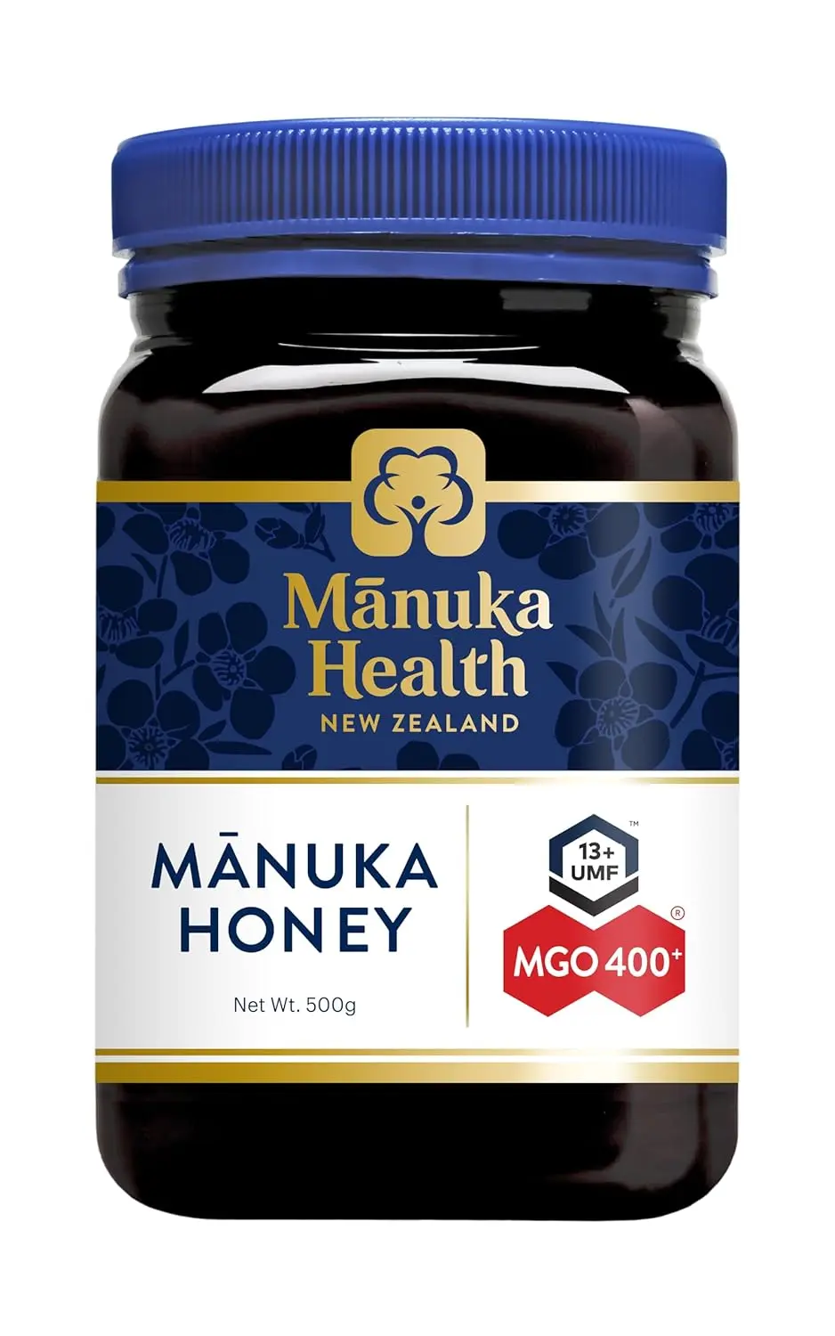Der Manuka Health MGO 400+ als weltweit geschätzter und nachhaltiger Manuka Honig in der 500g-Packung.

