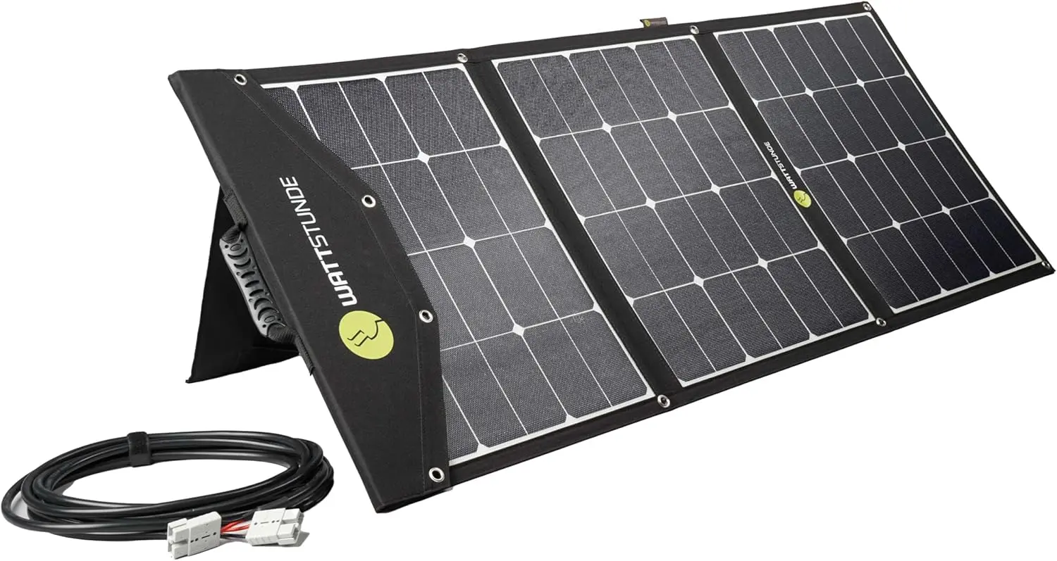 Die hocheffizienten nachhaltigen Solar-Panels von WATTSTUNDE nutzen SunPower-Zellen für eine maximale Energieausbeute beim Camping.