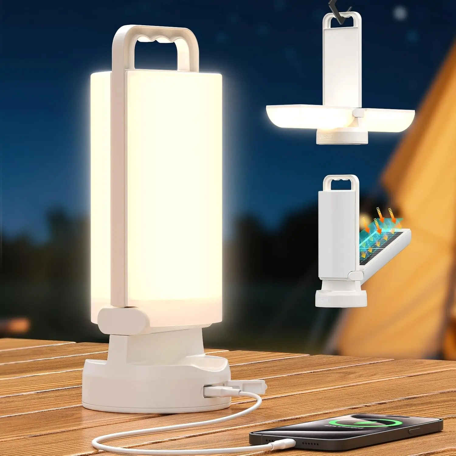 Der technische Check zeigt die faltbare eventek Solar-Campinglampe als vielseitige Lösung für nachhaltige Solar-Campinglampen mit 360-Grad-Beleuchtung.
