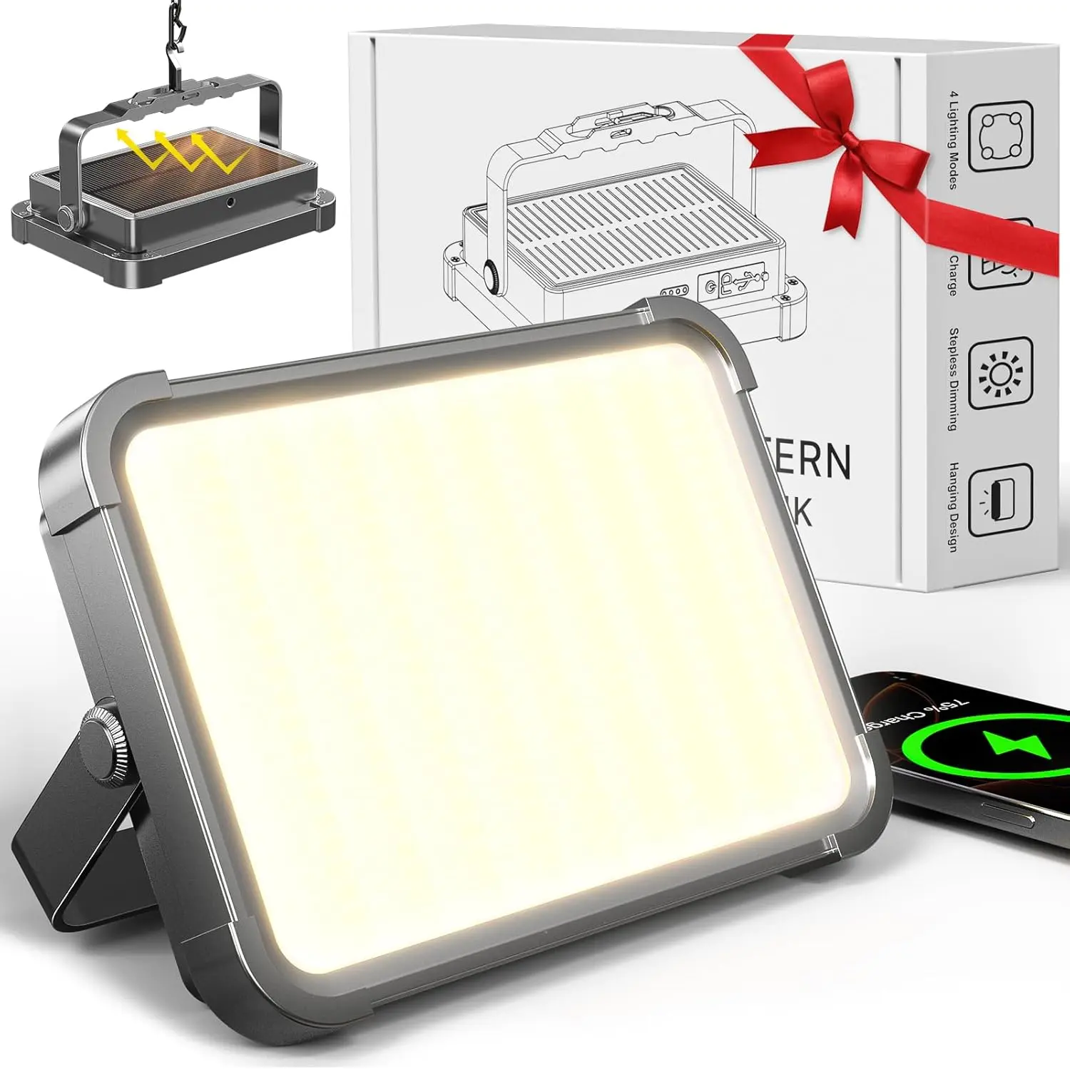 Ein technischer Check zeigt die eventek Solar-Campinglampe mit 26800mAh Powerbank als langlebige Lösung für autarkes Licht im Freien.