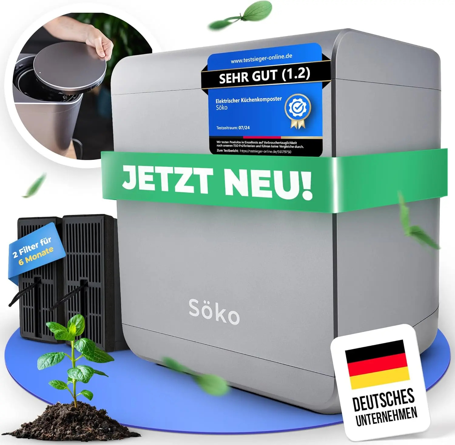 Ein fachlicher Vergleich zeigt, wie nachhaltige elektrische Küchenkomposter von Söko durch kompaktes Design und innovative Klingen-Technik überzeugen.