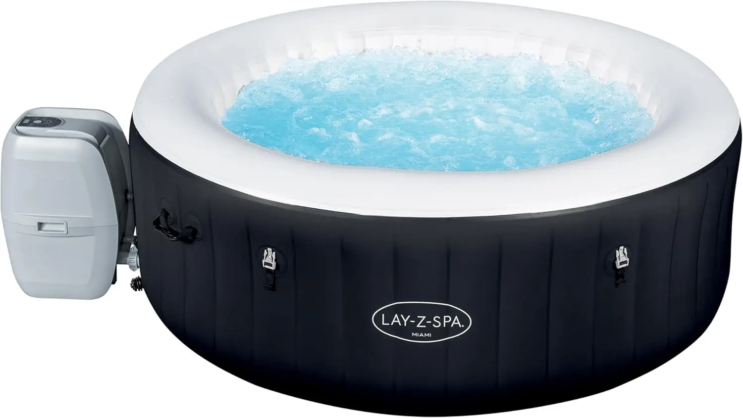 Ein kompakter Bestway Whirlpool mit FreezeShield-Technologie ermöglicht einen beständigen und ressourcenschonenden Badespaß im eigenen Garten.