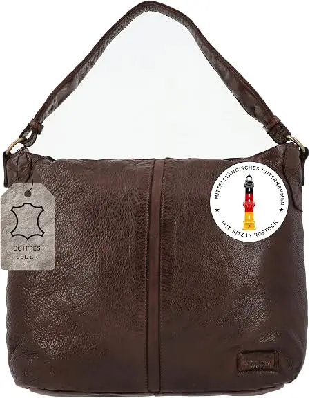 Ein fachlicher Vergleich zeigt die Gusti Leder Hannah Handtasche aus echtem Rindsleder in Cognac