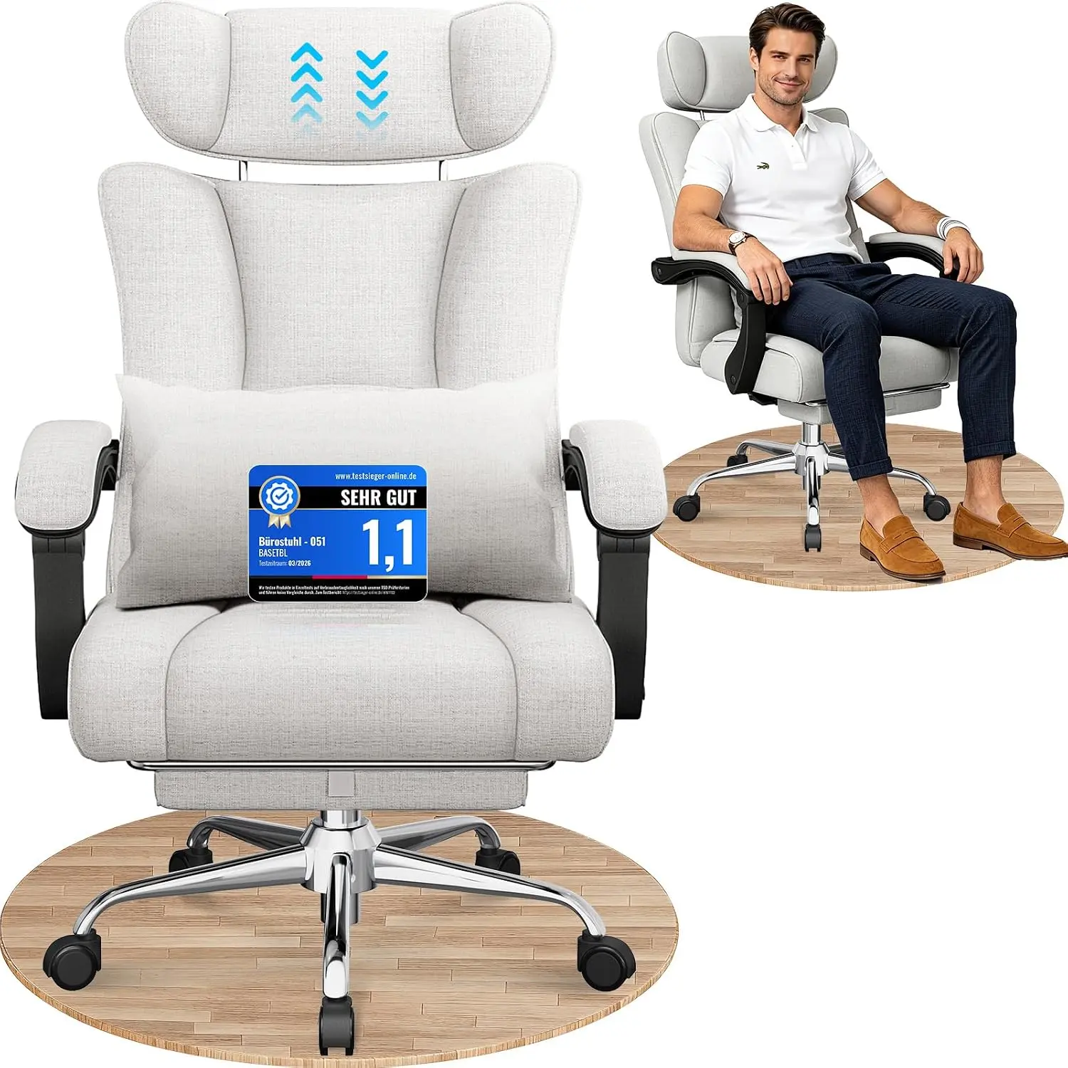 Ein fachlicher Vergleich zeigt, wie nachhaltige Schreibtischstühle von BASETBL durch GRS-zertifizierte Materialien und eine Tragkraft von 200 kg überzeugen.