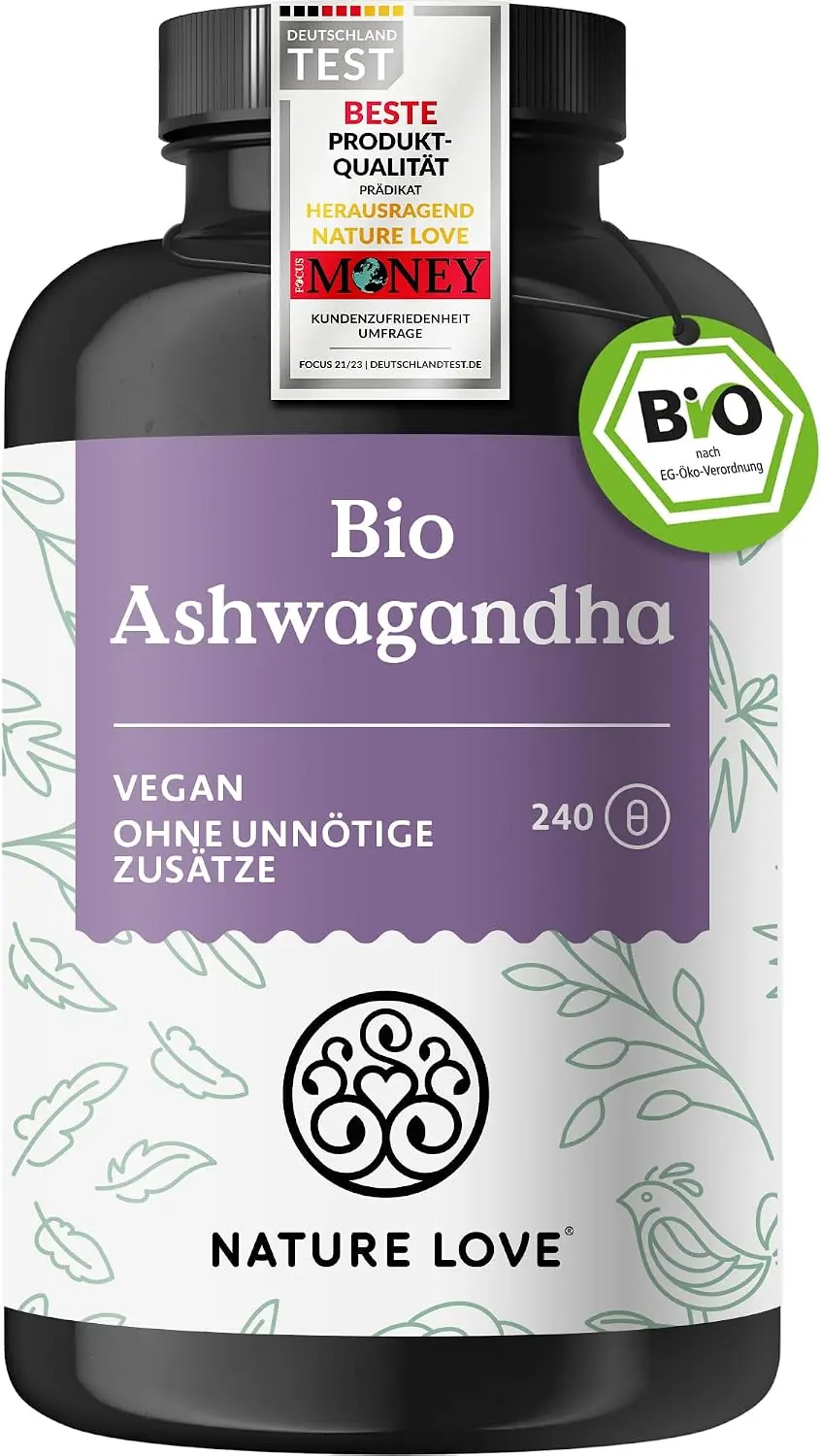 Ein fachlicher Vergleich zeigt das nachhaltiges Ashwagandha von Nature Love in zertifizierter Bio-Qualität für eine natürliche Unterstützung.
