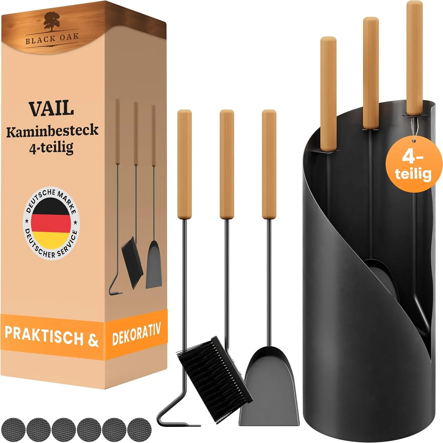 Ein fachlicher Vergleich zeigt, wie das nachhaltiges Kaminbesteck von BLACK OAK durch einen geschlossenen Ständer für staubfreie Ordnung am Kamin sorgt.