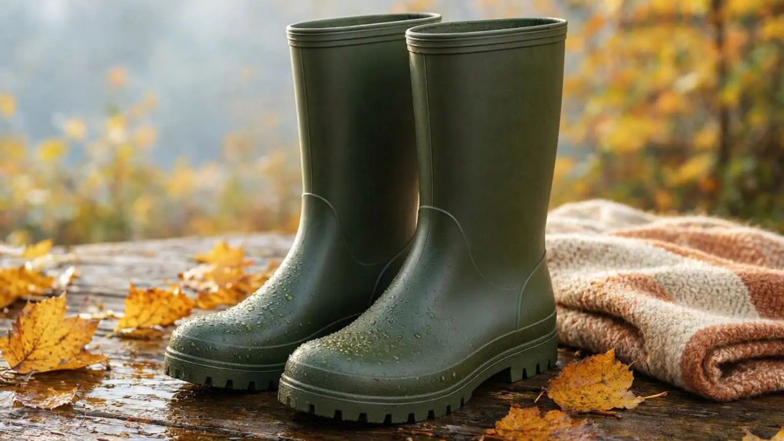 Ein fachlicher Vergleich zeigt nachhaltige Gummistiefel aus Naturkautschuk von Traditionsmarken als langlebige Lösung für nasse Herbsttage.