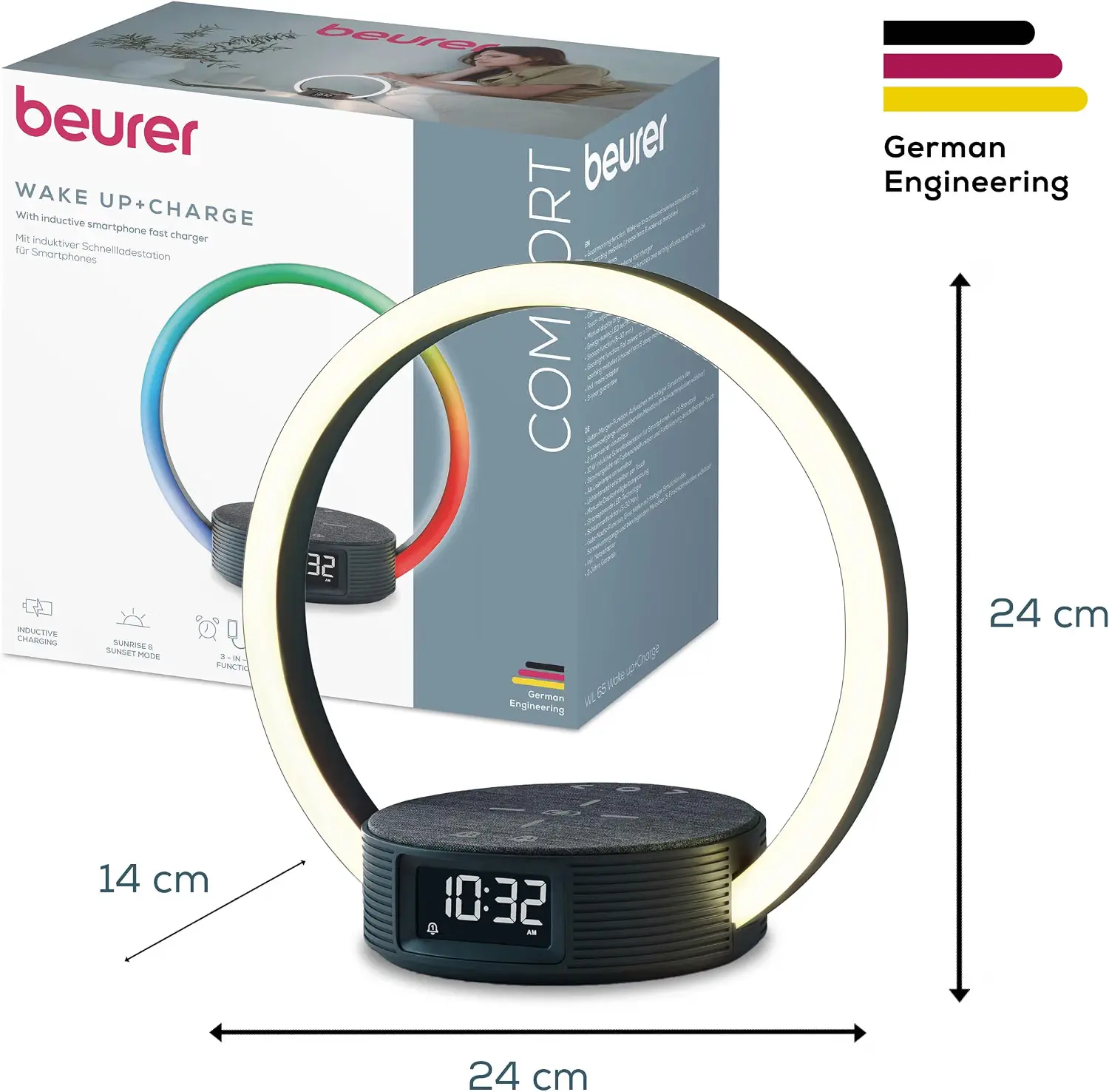 Ein fachlicher Vergleich zeigt Beurer WL 65 als nachhaltige Lichtwecker Lösung mit integrierter Qi-Ladestation.