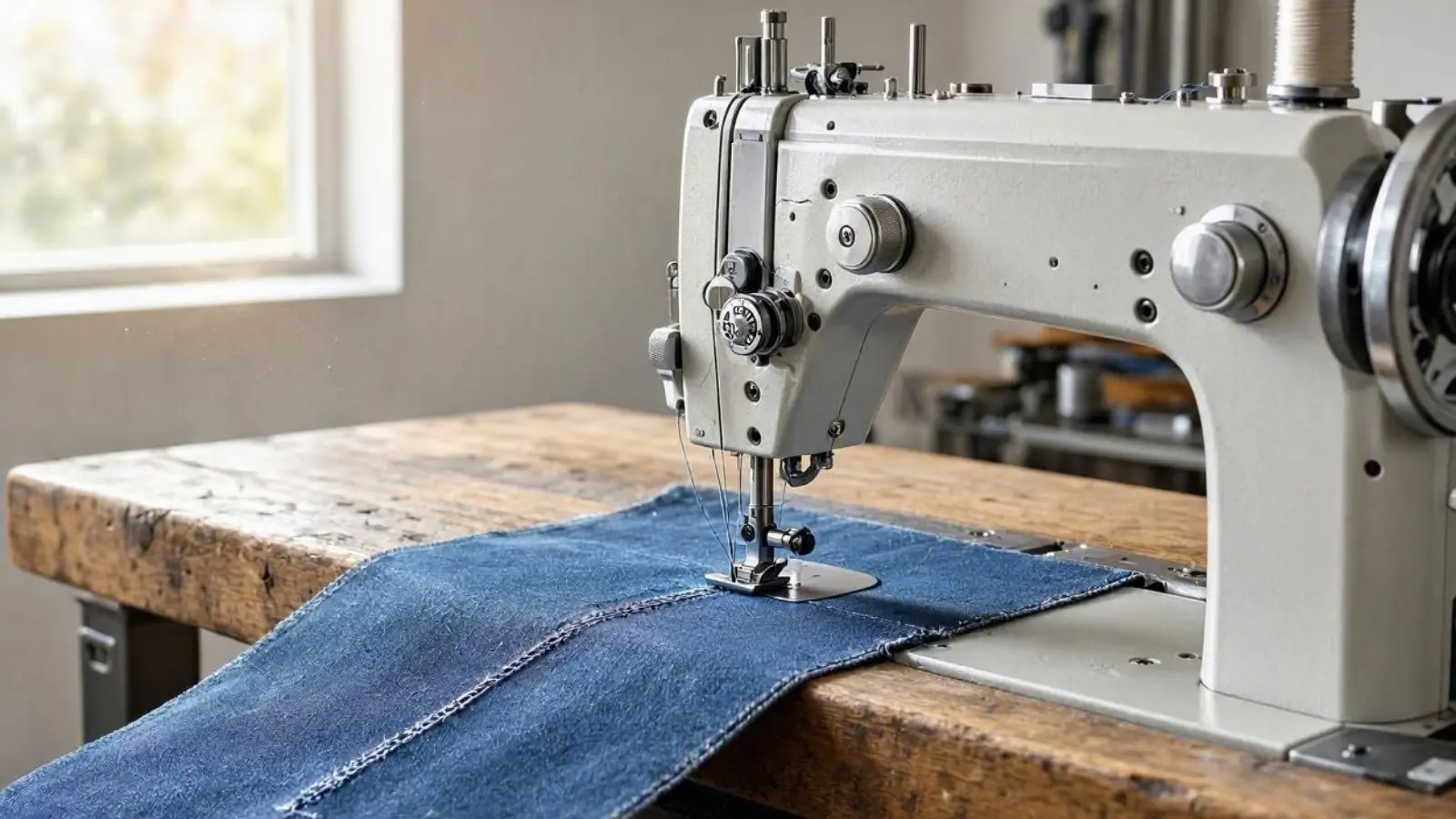 Ein fachlicher Vergleich zeigt eine hochwertige Nähmaschine aus Metall als langlebige Lösung für anspruchsvolle Schneiderprojekte.