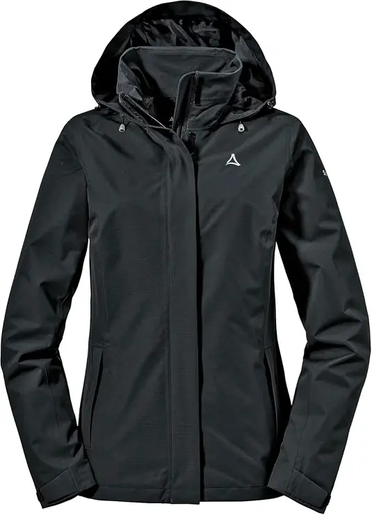 Ein fachlicher Vergleich zeigt Schöffel Jacket Gmund L als nachhaltige Regenjacken für Frauen Lösung aus Venturi-Ripstop.