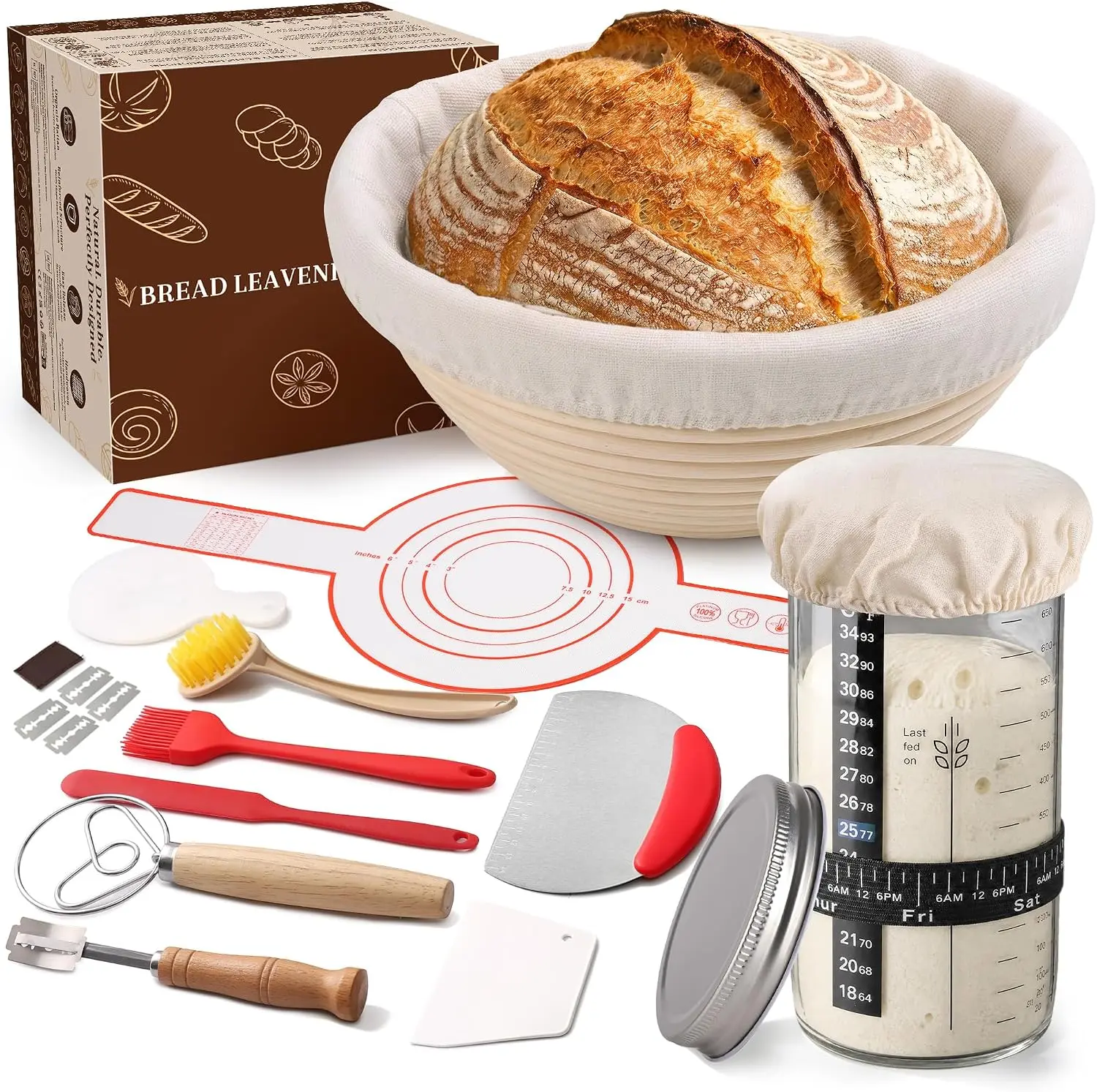 Ein fachlicher Vergleich zeigt das QLSXLB Set mit indonesischem Rattan als nachhaltige Sauerteig-Starter-Sets Lösung für eine langlebige und formschöne Brotbackausstattung.