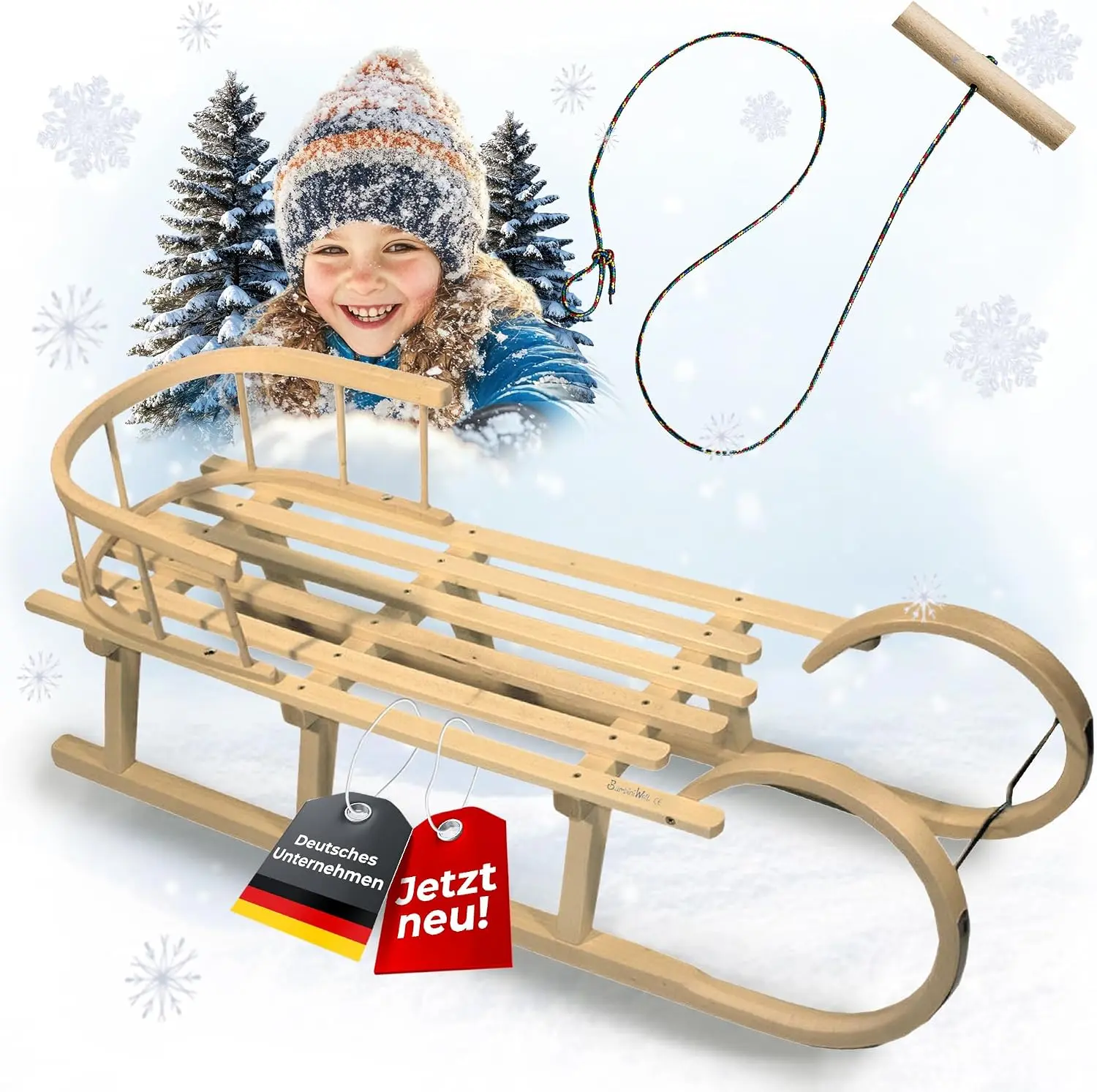 Ein fachlicher Vergleich zeigt den BambiniWelt Hörnerrodel als nachhaltige Schlitten Lösung für sichere und gemeinsame Abfahrten im Schnee.
