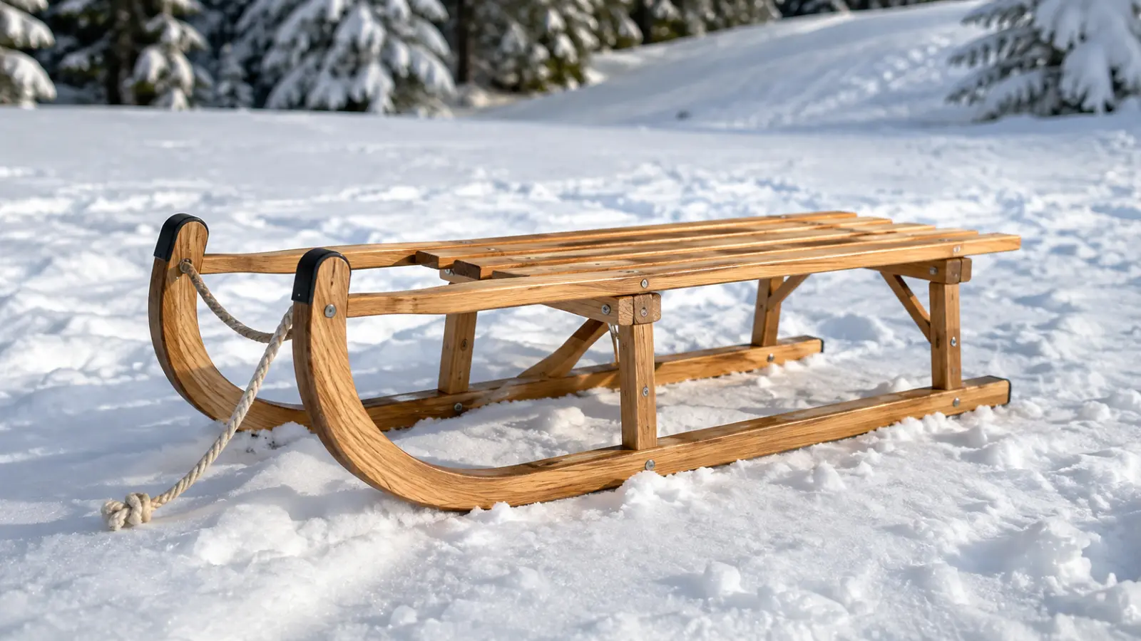 Ein fachlicher Vergleich zeigt klassische Holzschlitten und Rodel im Davoser Design als langlebige und traditionsreiche Lösung für den Winterspaß.